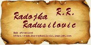 Radojka Radusilović vizit kartica